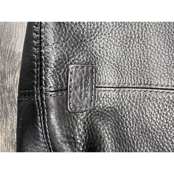 FOSSIL Karli‎ Black Pebbled Leather Hobo Shoulder Bag Vintage Rare 90’s - Picture 5 of 11